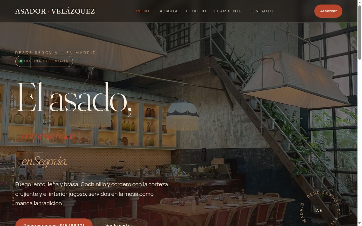 Web de ejemplo: Asador El Roble